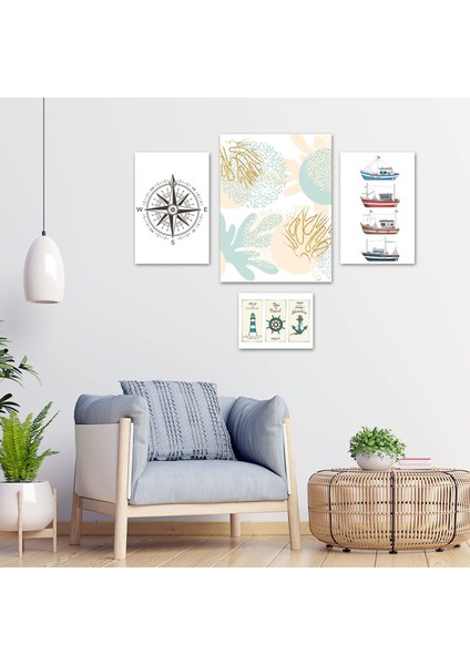 Deniz Havası 4'lü Tablo Seti 88024