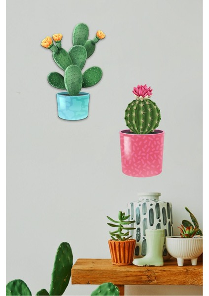 Kaktüs Tasarımlı Dekoratif Tablo Seti 112216