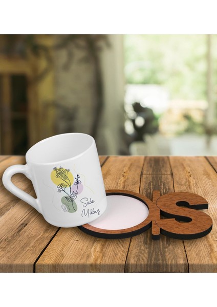 Kişiye Özel Türk Kahvesi Fincanı ve Harfli Fincan Altlığı 101143