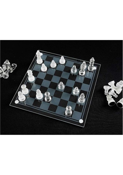 Glass Chess Cam Satranç Takımı 20x20cm