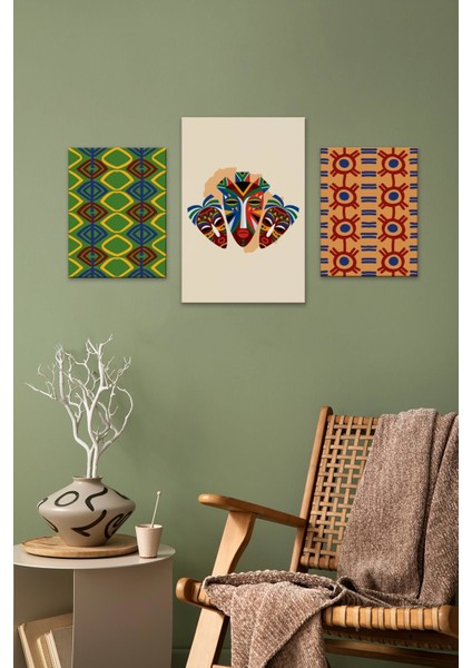 Afrika Tasarımlı Dekoratif Tablo Seti 112250