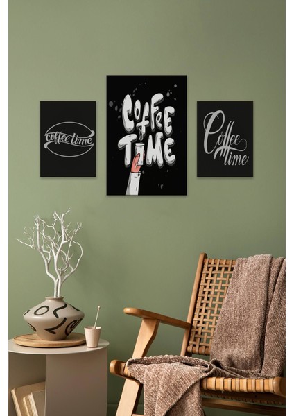 Coffee Time Tasarımlı Dekoratif Tablo Seti 112232