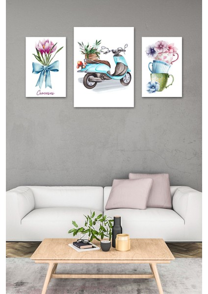 Mavi Mutluluk 3'lü Tablo Seti 87991