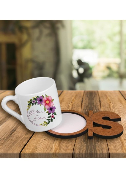 Kişiye Özel Türk Kahvesi Fincanı ve Harfli Fincan Altlığı 101354