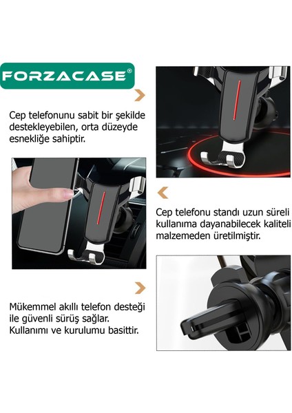 360 Derece Dönebilen Havalandırmadan Bağlantılı 3 Kollu Araç Içi Telefon Tutucu - FC806 fiyatları