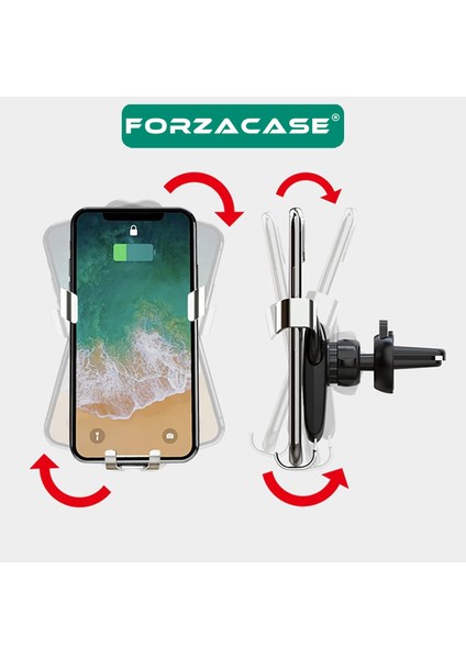 360 Derece Dönebilen Havalandırmadan Bağlantılı 3 Kollu Araç Içi Telefon Tutucu - FC806 fırsatları