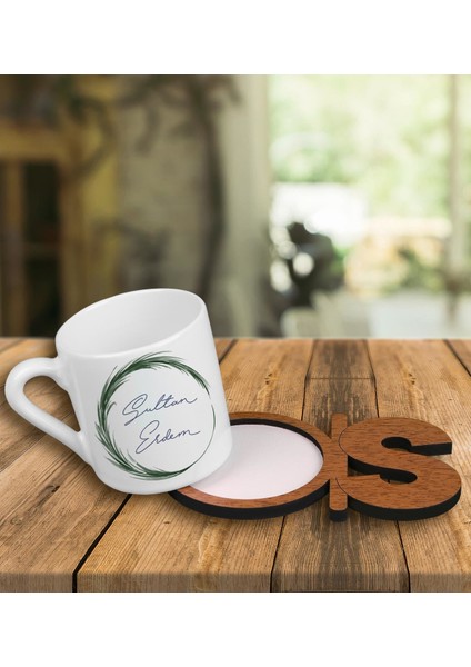 Kişiye Özel Türk Kahvesi Fincanı ve Harfli Fincan Altlığı 101452
