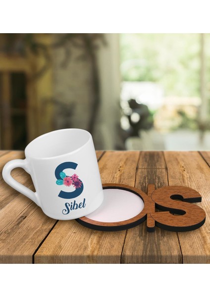 Kişiye Özel Türk Kahvesi Fincanı ve Harfli Fincan Altlığı 101251