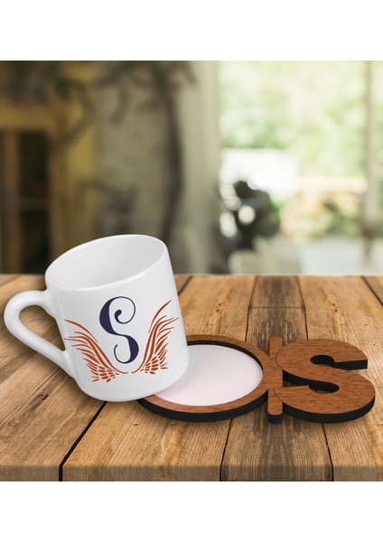 Kişiye Özel Türk Kahvesi Fincanı ve Harfli Fincan Altlığı 101285
