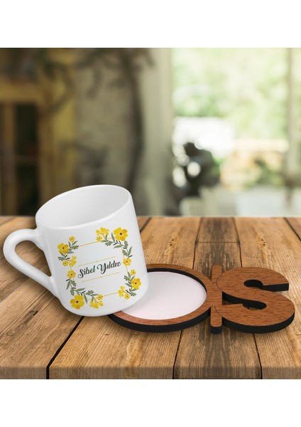 Kişiye Özel Türk Kahvesi Fincanı ve Harfli Fincan Altlığı 101278