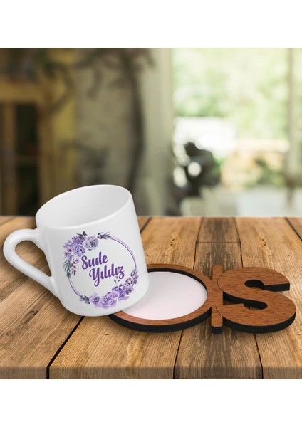 Kişiye Özel Türk Kahvesi Fincanı ve Harfli Fincan Altlığı 101224