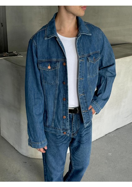 Erkek Oversize Denim Ceket