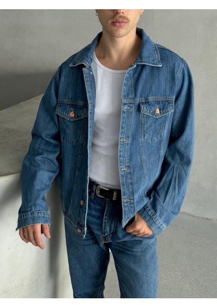 Erkek Oversize Denim Ceket