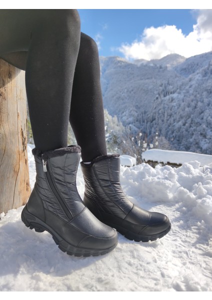 Kar Botu Unisex - Kar 13 - Siyah-Çapraz-Fermuarlı - 39