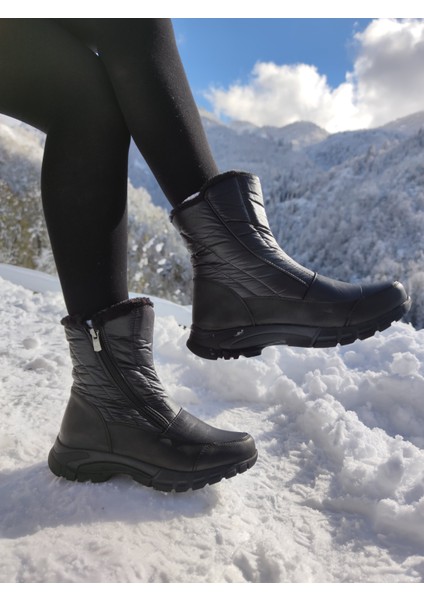 Kar Botu Unisex - Kar 13 - Siyah-Çapraz-Fermuarlı - 39