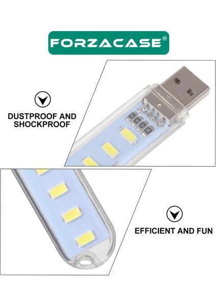 Taşınabi̇li̇r 8 Ledli̇ Flash USB LED Işık Kitap Okuma Gece Lambası - FC805