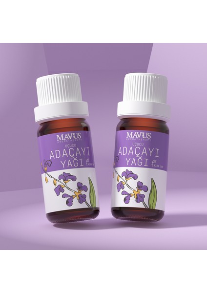 Adaçayı Uçucu Yağı 2'li Set (Acı Elma) 10 ml %100 Saf ve Doğal (Sage Essentıal Oıl)