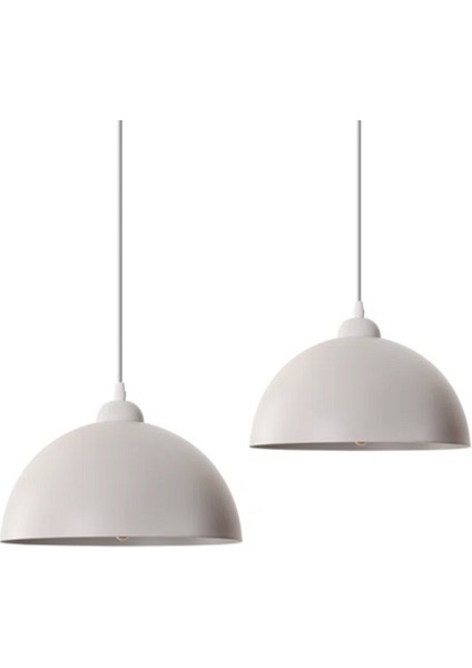 Vintage,modern Beyaz 1X27 Duylu Tekli Metal Sarkıt Avize ÇAP:40CM NOT:1ADET