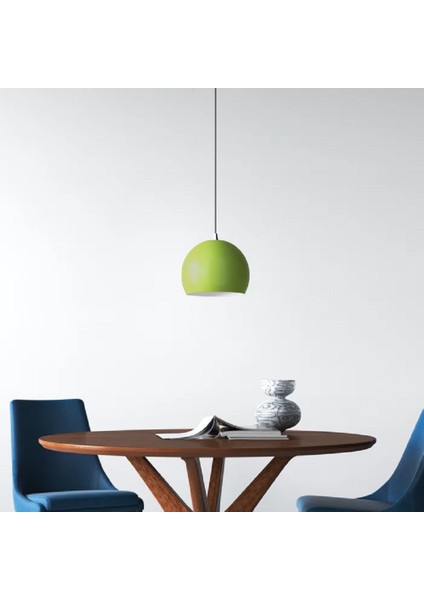 Modern Yeşil Cafeler,oda,mutfak,yatak Başı Için 1XE27 Tekli Metal Sarkıt Avize ÇAP:20CM