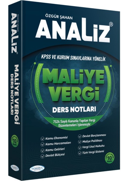 Analiz Maliye Vergi Ders Notları - Özgür Şahan