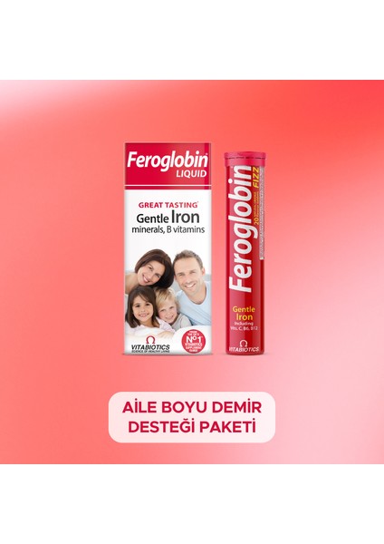 Feroglobin Liquid + Feroglobin Fizz Demir ve Enerji Takviyesi