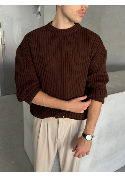 Erkek Fitilli Örme Oversize Kazak fiyatları