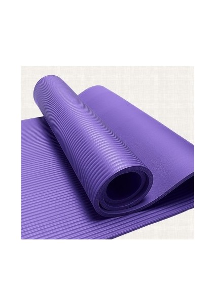 EGZERSİZ MATI MOR 180X60X1CM Ekstra Kalın Yüksek Yoğunluklu Yırtılmaz Egzersiz Yoga Minderi Ve Taşıma Kayışı