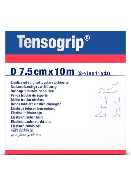 Tensogrip Tubular Bandaj Bsn Boru Bandaj 7,5cm x 10M Beyaz D Beden