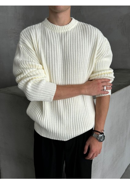 Erkek Fitilli Örme Oversize Kazak fiyatları