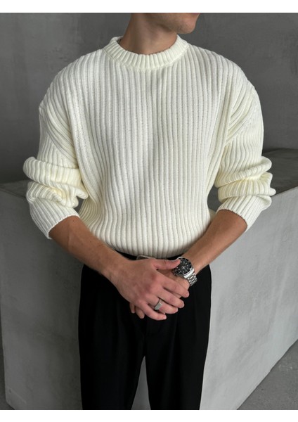 Erkek Fitilli Örme Oversize Kazak modelleri