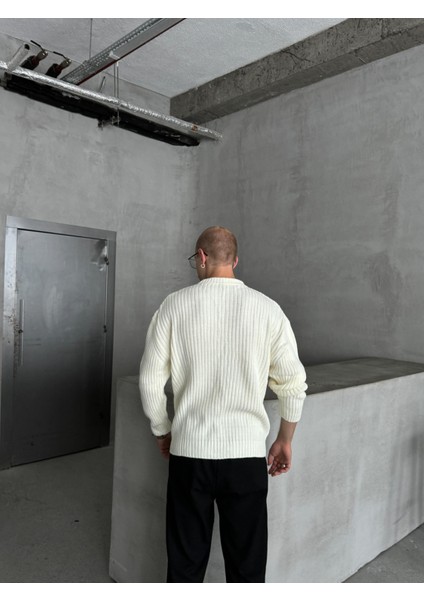 Erkek Fitilli Örme Oversize Kazak fırsatları