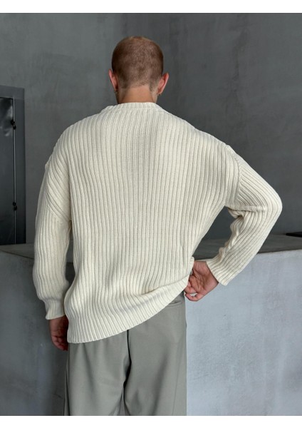 Erkek Fitilli Örme Oversize Kazak indirimleri