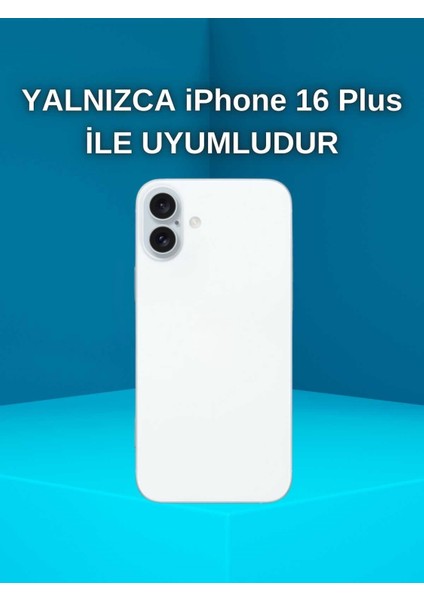 iPhone 16 Plus Uyumlu Darbelere Karşı Korumalı Magsafe Özellikli Beyaz Detaylı Sararmaz Şeffaf Kılıf