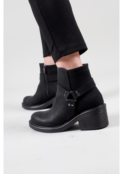 ANETA Fermuarlı Kısa Kadın Bot SİYAH fiyatları