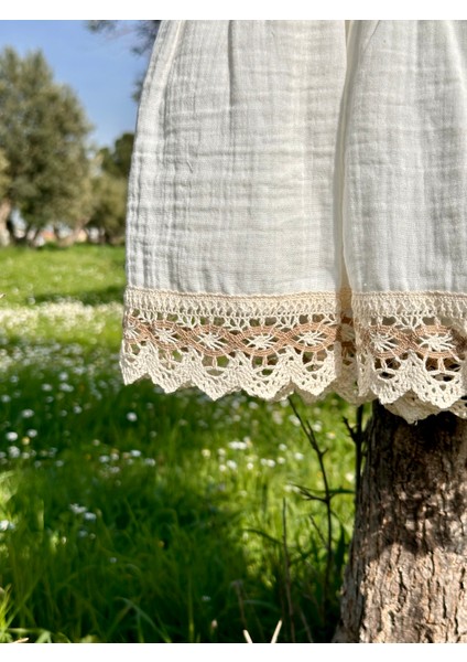 Cindy Müslin Dantel Detaylı Kız Elbise fırsatları