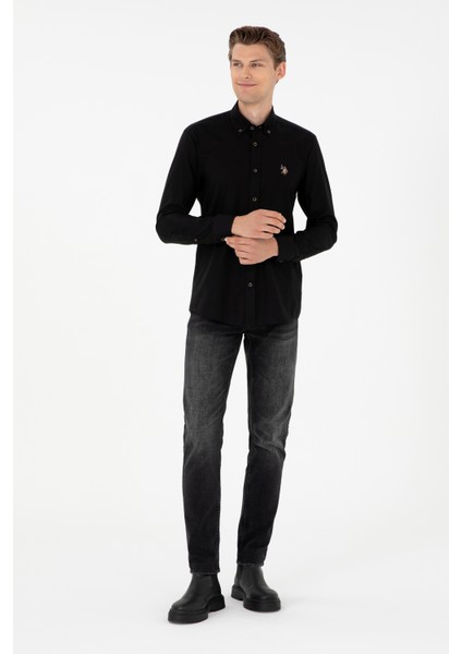 Erkek Siyah Gömlek Basic 50295675-VR046 fırsatları