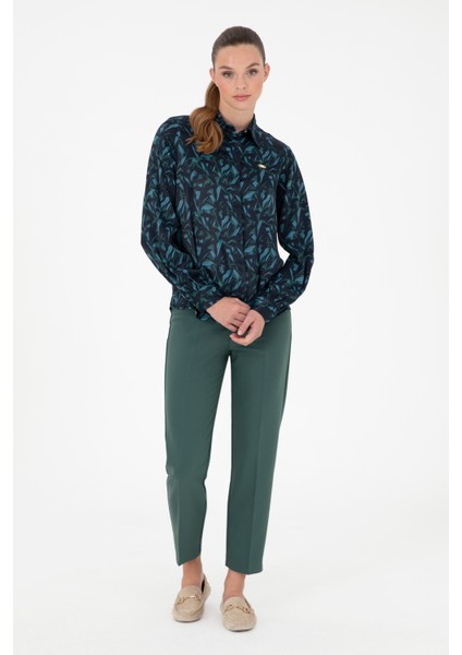 Kadın Koyu Yeşil Pantolon (Kanvas-Chino) 50290404-VR079