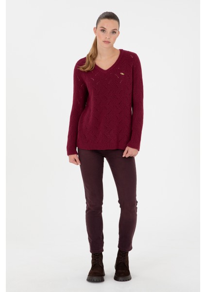 Kadın Bordo Pantolon (Jean) 50291029-VR014