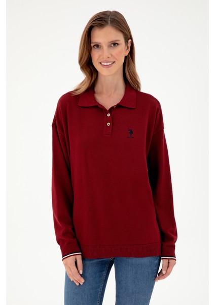 U.S. Polo Assn. Kadın Bordo Triko Kazak 50297091-VR014