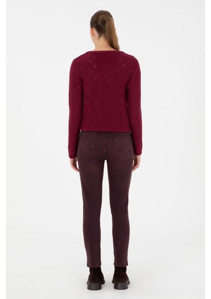 Kadın Bordo Pantolon (Jean) 50291029-VR014 fırsatları