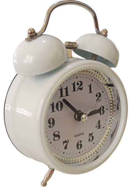 Masa Saati Çıngıraklı Zilli Metal Çalar Saat Beyaz fiyatları