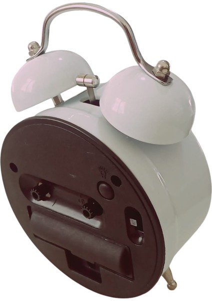 Masa Saati Çıngıraklı Zilli Metal Çalar Saat Beyaz fırsatları