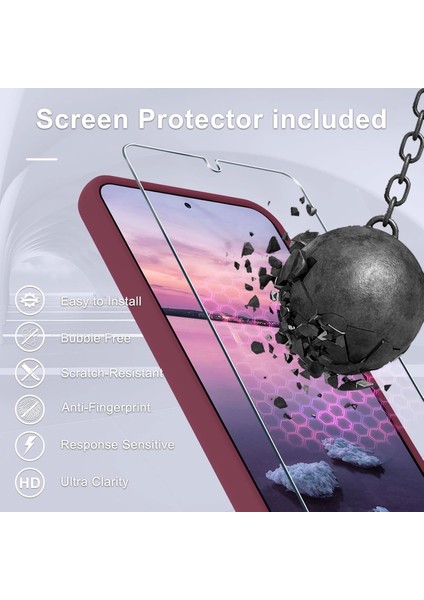 Samsung Galaxy S24 Fe Kılıf + Ekran Koruyucu | Kadife Lansman Yumuşak Silikon Kapak Mara