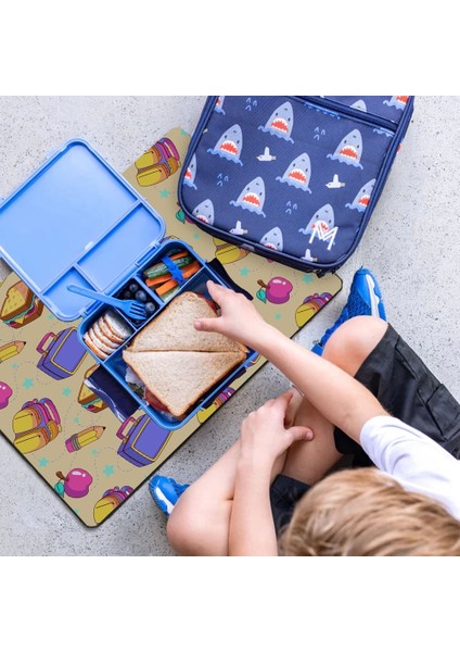 School Sandviç, Elma Temalı Sıvı Geçirmez Beslenme Matı Kaymaz Yıkanabilir Okul Yemek Pad 35X45CM fiyatları