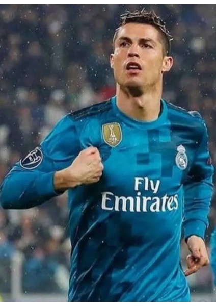 Cristiano Ronaldo 2017 2018 Okyanus Turkuaz Uzun Kol Şampiyonlar Ligi Deplasman Forması