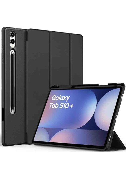 Samsung Galaxy Tab S10+ Plus SMX820 Case Kalem Bölmeli Tam Kılıp Kılıfı