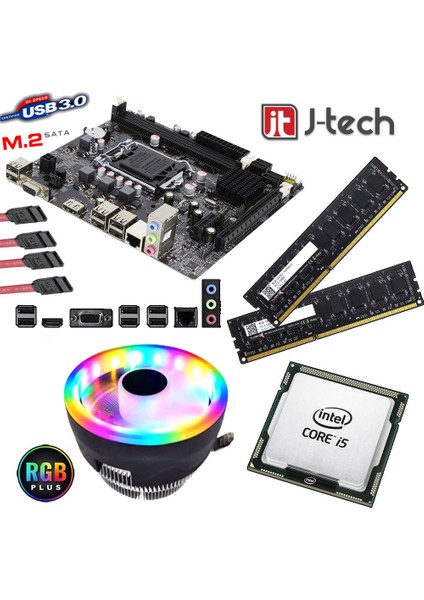 I5-6400 2.70GHZ + 8gb Ram + H110 Anakart 1151PIN + Rainbow Cpu Fan Bundle Motherboard