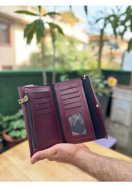 Telefon ve Kartlık Bölmeli Zarf Modeli Bordo Cüzdan fiyatları