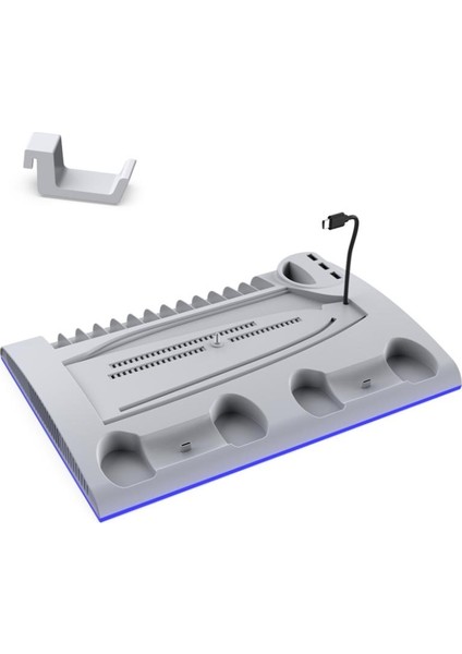 PS5 için Soğutucu Organizatör PS5 Slim ve Tüm PS5 Modeller ile Uyumlu RGB Soğutma ve Şarj Ünitesi