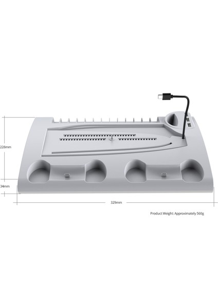 PS5 için Soğutucu Organizatör PS5 Slim ve Tüm PS5 Modeller ile Uyumlu RGB Soğutma ve Şarj Ünitesi